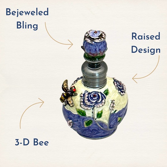 Evenchae Bee & Roses Glass Perfume Bottle, 6 ml, Empty - w/Gift Bag - Picture 3 of 14